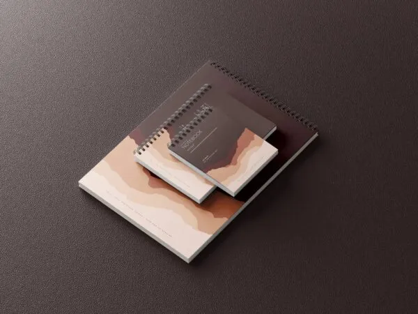 10 Mockups of 3 Sizes Notebook Branding in Varied Sights 1