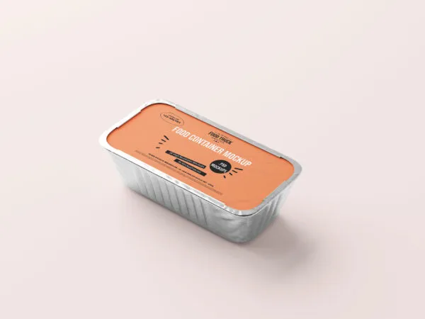 10 Shots of a Rectangular Aluminum Food Container Mockup 1