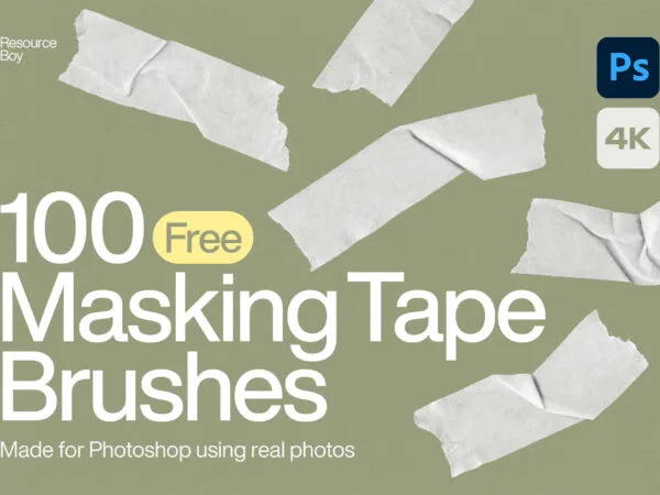 100 Masking Tape Photoshop Brushes 1