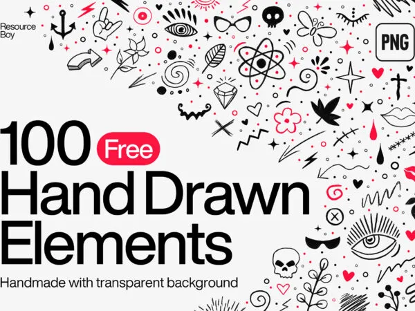 100 PNG Hand Drawn Elements 1