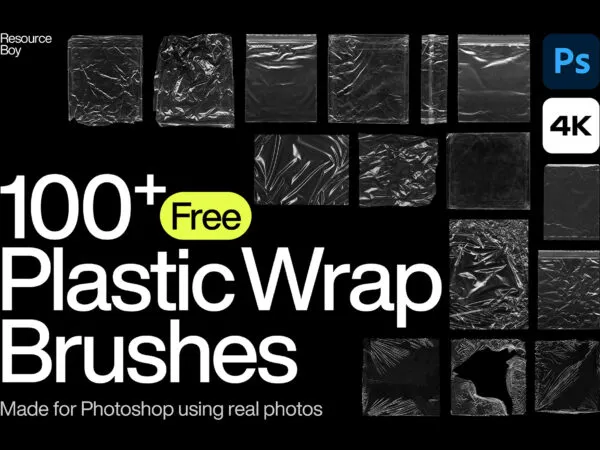 100 Plastic Wrap Photoshop Brushes 1