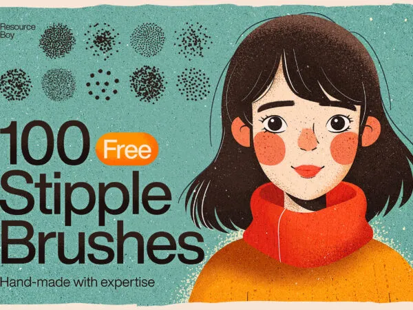 100 Stipple Shading Photoshop Brushes 1