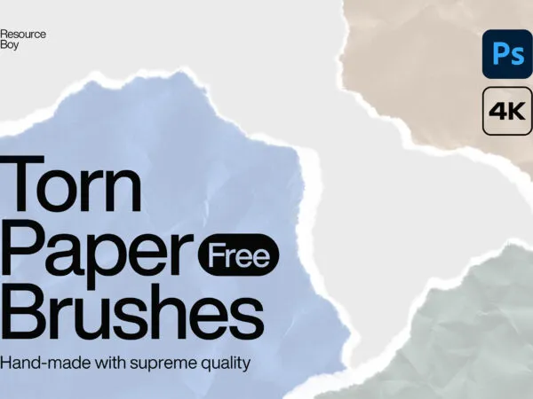 100 Torn Paper Photoshop Brushes 1
