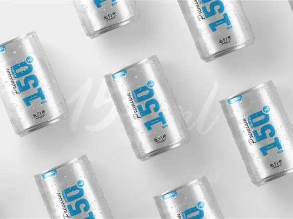 150ml Soda Can Mockup in 3 Shots 1