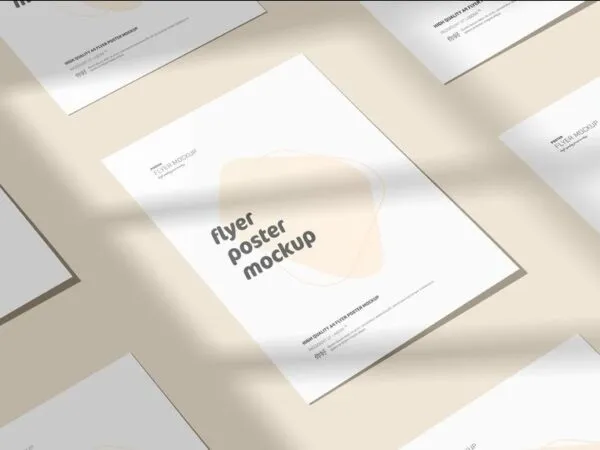 2 A4 Flyer Poster Mockups with Shadow Overlay 1