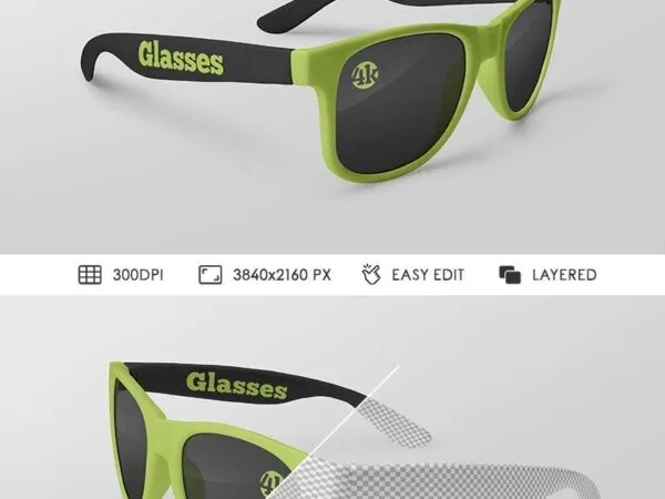 2 Angled View Wayfarer Glasses Mockups 1