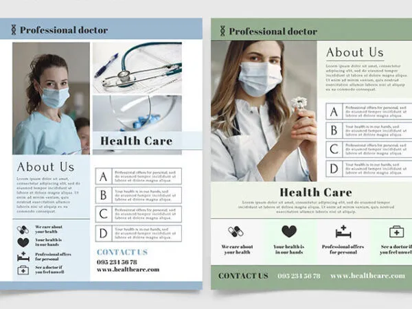 2 Border Infographic Health Care Flyer Templates 1