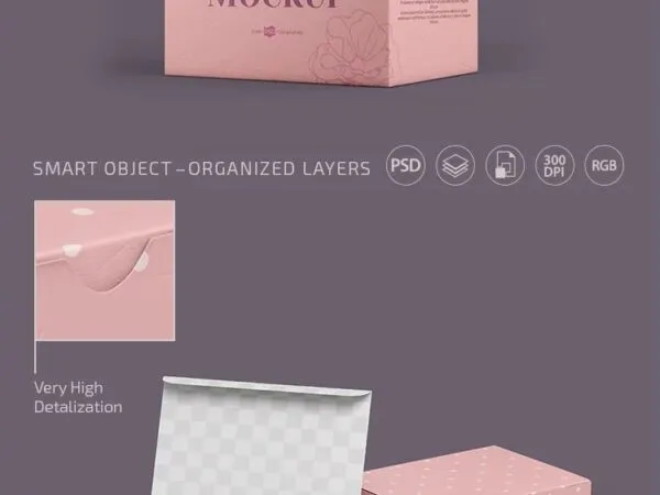 2 Box Mockup in Perspective Views 1