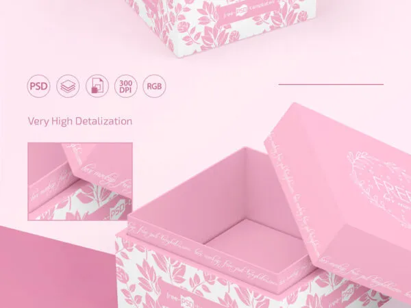 2 Box Mockups in Closed and Open Version 1