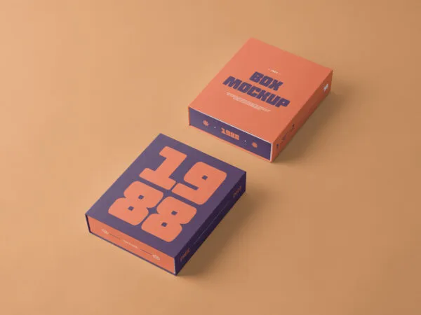 2 Boxes Mockup in Perspective View 1