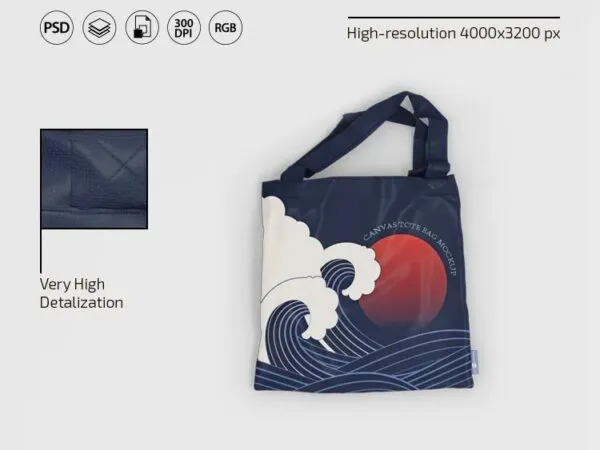 2 Canvas Tote Bag Mockups in Top Views 1