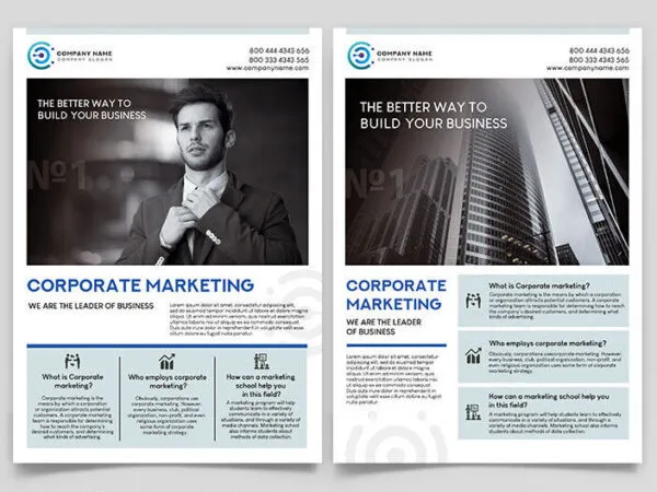 2 Clean Infographic Corporate Flyer Templates 1