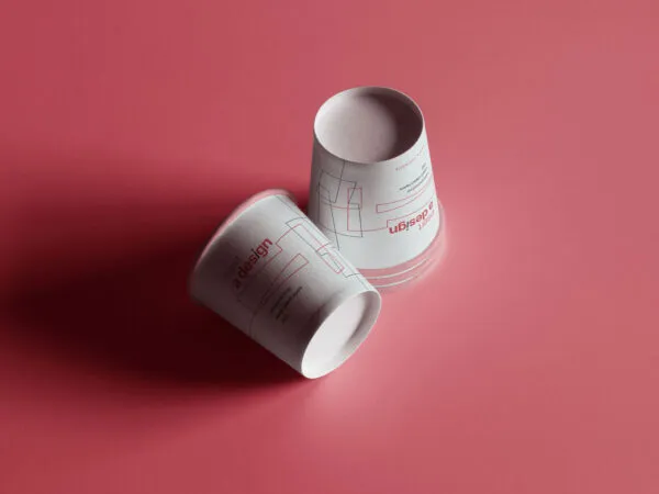 2 Coffee Cup Mockup in Facing View 1