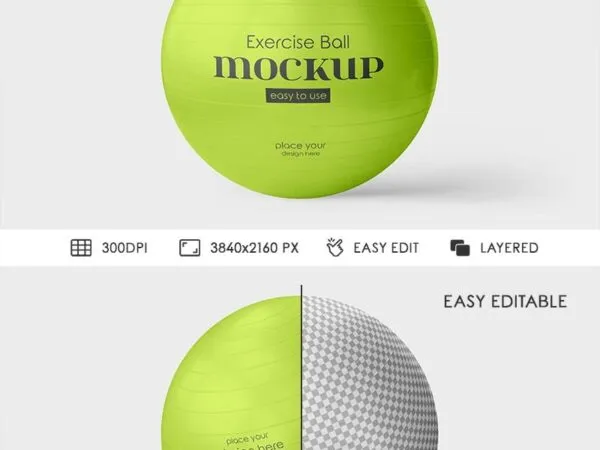 2 Different Shots of Exercise Ball Mockups 1