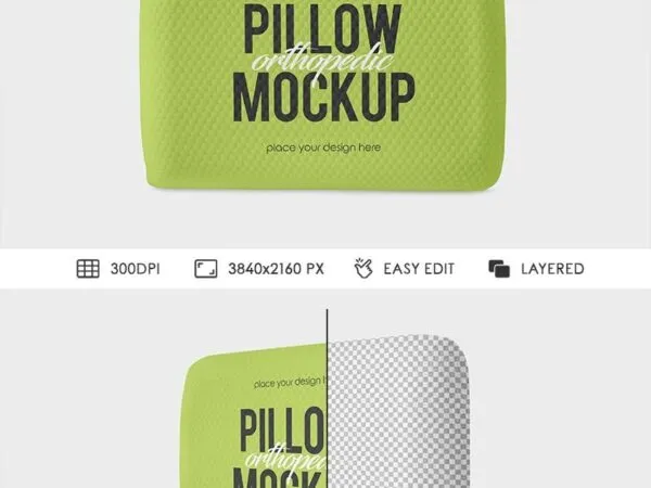 2 Different Views of Orthopedic Pillow Mockups 1