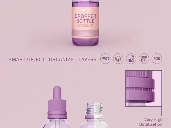 2 Dropper Bottle Mockups in Different Shots 1