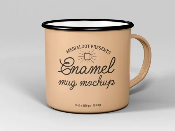 2 Enamelware Mug Mockups with Bottom and Front view 1