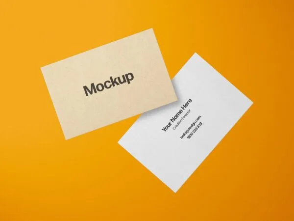 2 Floating Business Cards Mockup in Front View 1