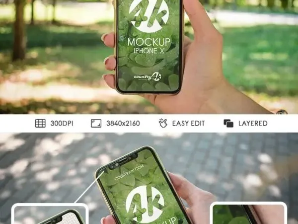 2 Hand Held iPhone X Mockups 1
