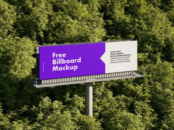 2 Horizontal Billboard Mockups Among the Trees 1