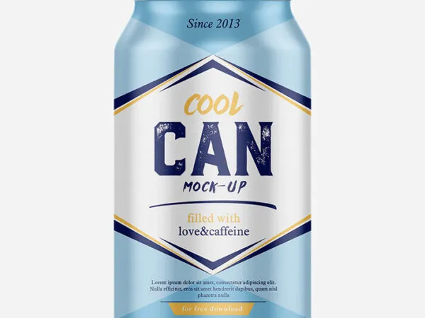 2 Metal Can Mockups in Front View 1