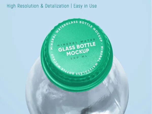 2 Mineral Water Glass Bottle Mockups in Different Views 1