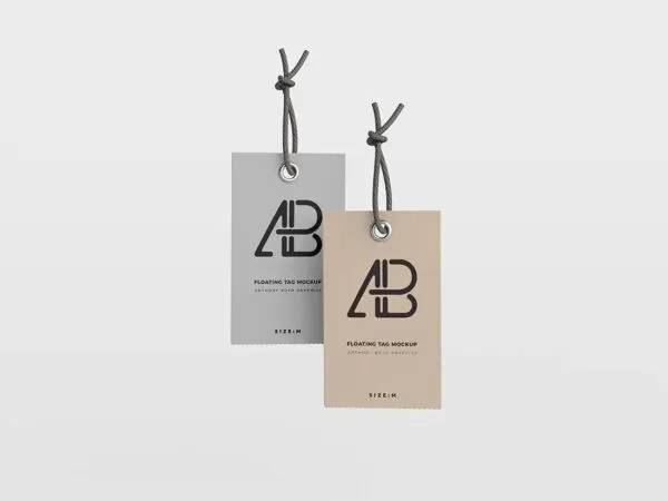 2 Minimal Floating Tag Mockup in Different Colors 1