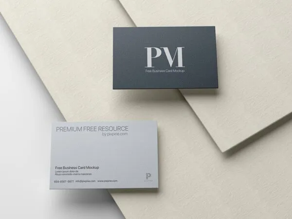 2 Minimal Flowing Business Cards Mockups 1