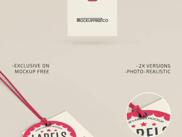 2 Mockups Featuring Double Label Tags in Different Views 1