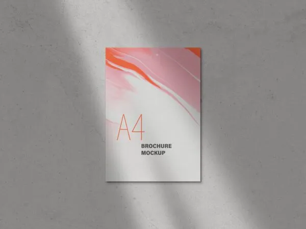 2 Mockups of A4 Trifold Brochure Featuring Light Effect 1