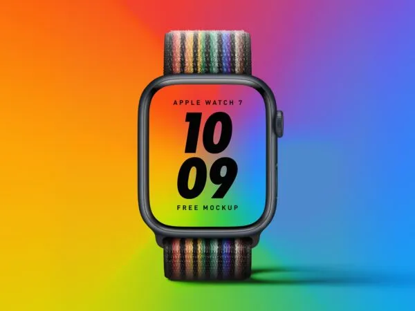2 Mockups of Apple Watch Series 7 in Front View 1