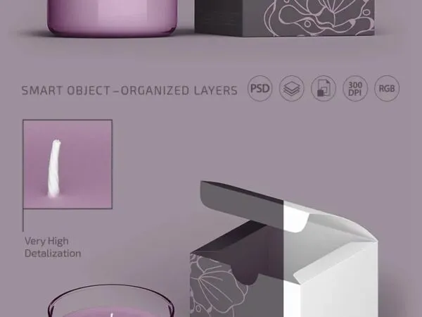2 Mockups of Candle Set in Varied Views 1