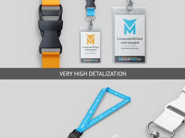 2 Mockups of Corporate ID Card with Lanyard 1