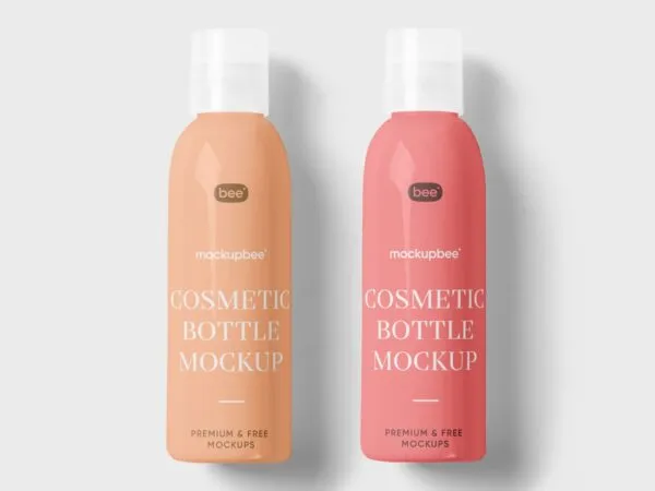 2 Mockups of Cosmetic Bottle from Front View 1