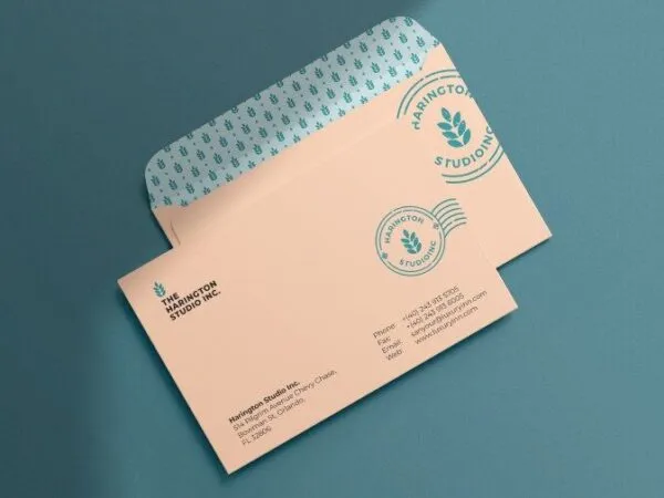 2 Mockups of Envelopes Laid in Top View Overlapping 1