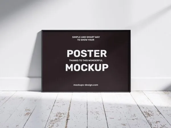 2 Mockups of Horizontal Poster Frame on Sunbeam Aura 1