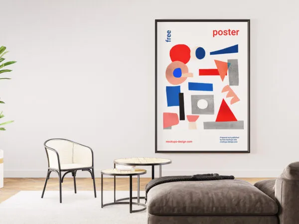 2 Mockups of Large Poster in Living Room 1