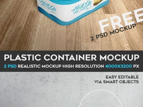2 Mockups of Plastic Food Container Packaging in Different Views 1