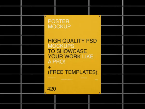 2 Mockups of Rectangular Posters on Grille 1
