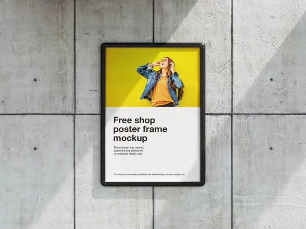 2 Mockups of Street Poster Frame on Wall 1