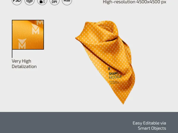 2 Mockups of Womans Shawl from Different Angles 1