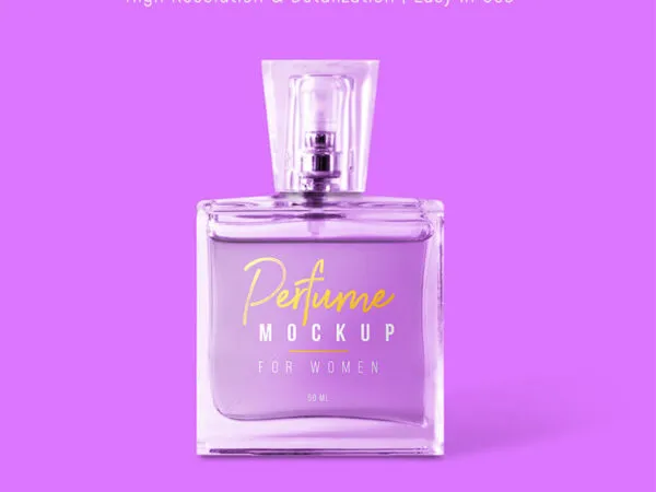 2 Mockups of Women Spray Bottle Perfume Packaging 1