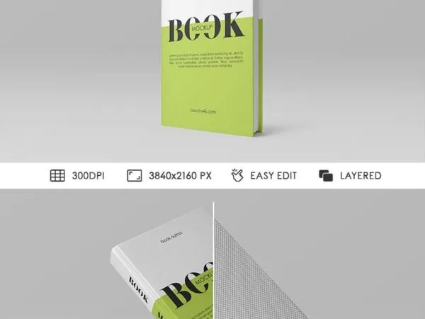 2 Mockups of a Book Standing in Different Positions 1