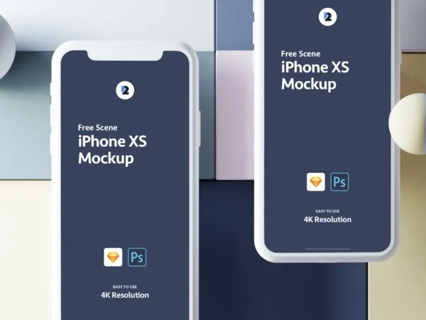 2 Mockups of iPhone XS Scene on Different Angles 1