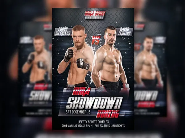 2 Modern Boxing Flyer and Facebook Templates 1
