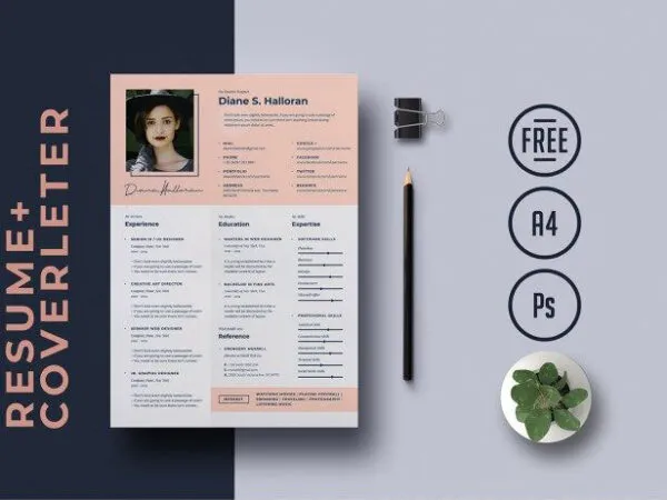 2 Modern Elegant Resume and Cover Letter Templates 1