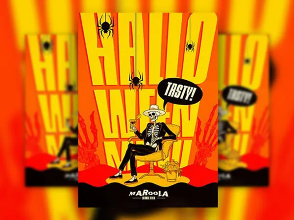 2 Orange Spooky Halloween Drinks Menu Flyer Templates 1