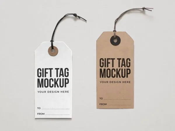2 Paper Label Tag Mockups Close Up View 1