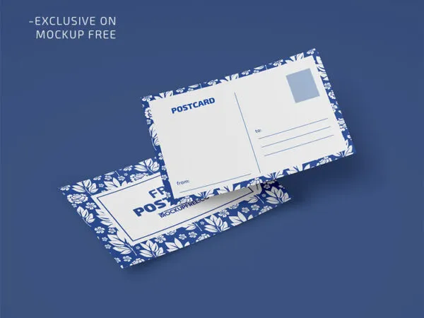 2 Post Card Mockups in Front and Back View 1