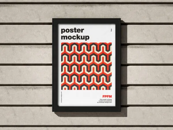 2 Poster Mockups on Metal Display in Front and Perspective Sights 1